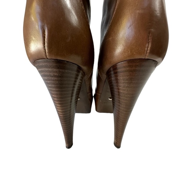 Sergio Rossi Brown Leather 5" Heel Booties, 7.5 - Picture 8 of 14